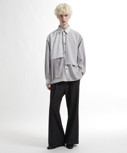 ジャガードアシメプリーツシャツ(HARE)（シャツ/ブラウス）｜HARE