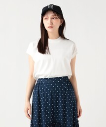 ハイネック フレンチスリーブ プルオーバー