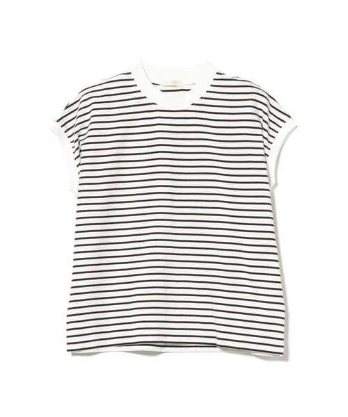 BEAMS HEART（ビームスハート）の「ハイネック フレンチスリーブ プルオーバー（Tシャツ/カットソー・レディース・グレー/オフホワイト/ブラック/その他・FREE）」の4枚目の写真