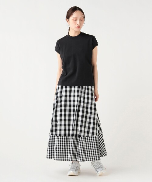 BEAMS HEART（ビームスハート）の「ハイネック フレンチスリーブ プルオーバー（Tシャツ/カットソー・レディース・グレー/オフホワイト/ブラック/その他・FREE）」の10枚目の写真