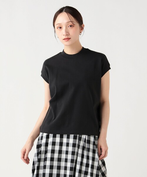 BEAMS HEART（ビームスハート）の「ハイネック フレンチスリーブ プルオーバー（Tシャツ/カットソー・レディース・グレー/オフホワイト/ブラック/その他・FREE）」の11枚目の写真