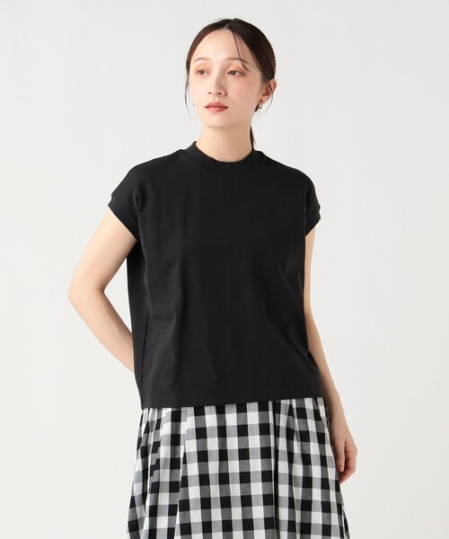 BEAMS HEART（ビームスハート）の「ハイネック フレンチスリーブ プルオーバー（Tシャツ/カットソー・レディース・グレー/オフホワイト/ブラック/その他・FREE）」の12枚目の写真