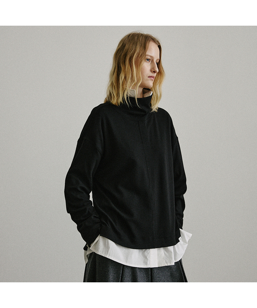 ARTID(アルティーダ)の「ルーズフィットラフハイネックTシャツ_BLACK(Tシャツ/カットソー・レディース・ブラック・FREE)」の1枚目の写真