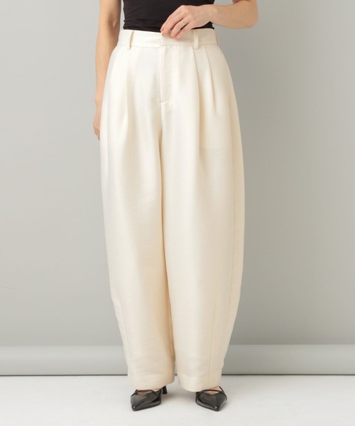 A part by（アパートバイ）の「シルクウールライクコクーンパンツ（その他パンツ・レディース・アイボリー/ブラック・MEDIUM/SMALL）」の3枚目の写真