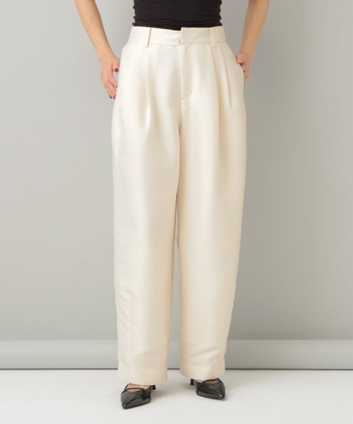 A part by（アパートバイ）の「シルクウールライクコクーンパンツ（その他パンツ・レディース・アイボリー/ブラック・MEDIUM/SMALL）」の4枚目の写真