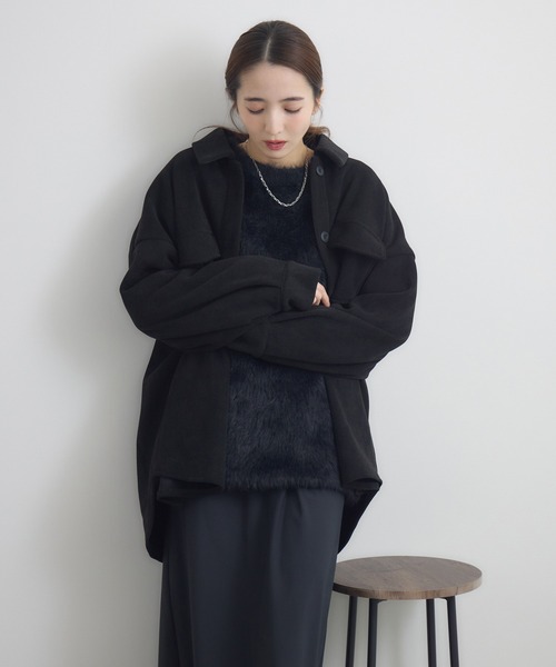 RU.TI.LE（ルチル）の「【RU.TI.LE】裏起毛コーデュロイジャケット（その他アウター・レディース・ブラック/アイボリー・MEDIUM）」の7枚目の写真
