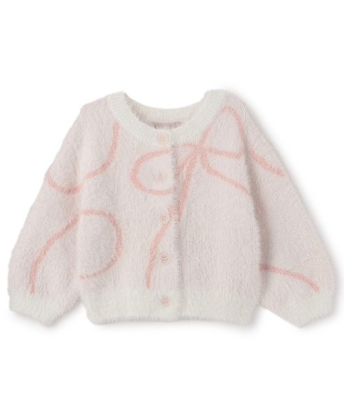 petit main(프티 마인)의 「【링크】샤기니트무늬 가디건(가디건/볼레로)」｜아이보리