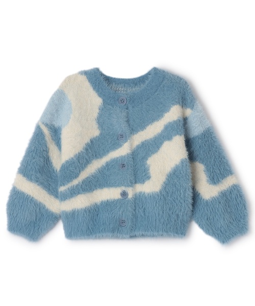 petit main（プティマイン）の「【リンク】シャギーニット柄カーディガン（カーディガン/ボレロ・キッズ・アイボリー/ブルー・M(100-110cm)/L(120-130cm)/S(80-90cm)）」の6枚目の写真