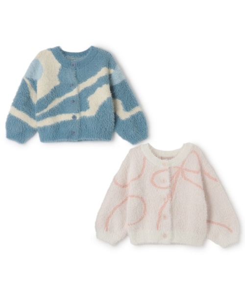 petit main（プティマイン）の「【リンク】シャギーニット柄カーディガン（カーディガン/ボレロ・キッズ・アイボリー/ブルー・M(100-110cm)/L(120-130cm)/S(80-90cm)）」の11枚目の写真