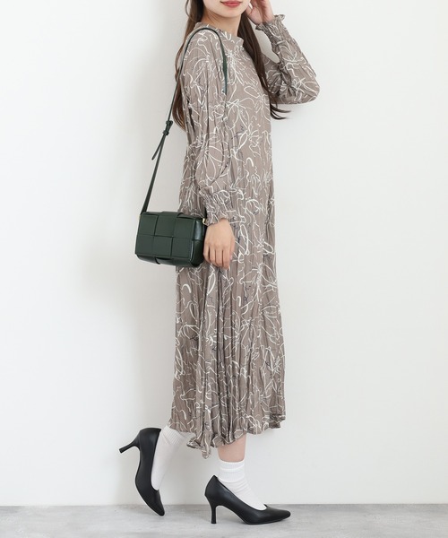 セール】Anna Nicola クリンクル加工プリントワンピース（ワンピース