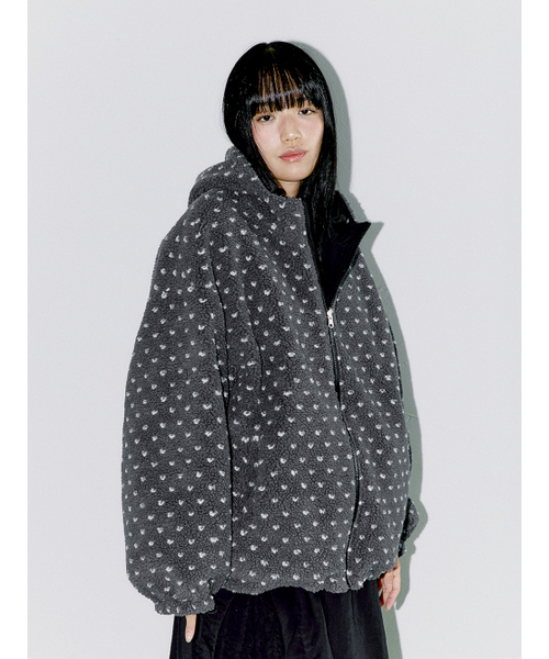 OAFISH(オアフィッシュ)の「REVERSIBLE FRILL HOODED JACKET, BLACK/DOT(その他アウター・レディース・その他・FREE)」の7枚目の写真