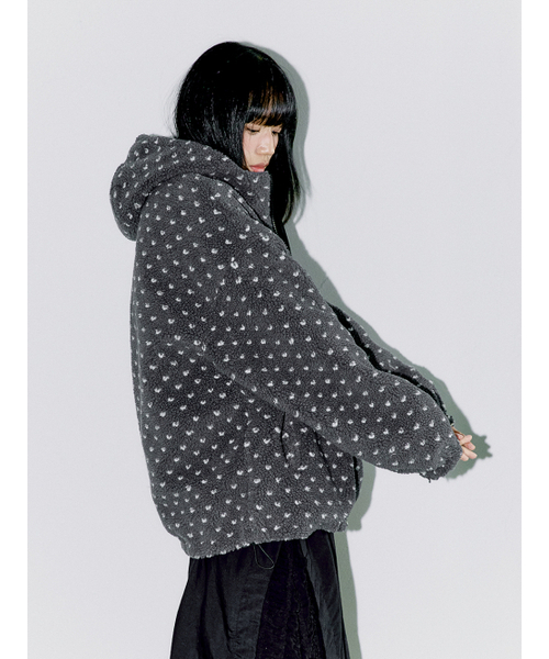 OAFISH(オアフィッシュ)の「REVERSIBLE FRILL HOODED JACKET, BLACK/DOT(その他アウター・レディース・その他・FREE)」の8枚目の写真