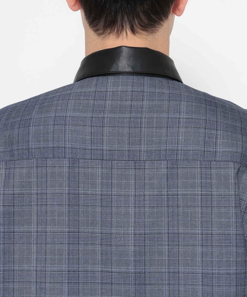 HARE（ハレ）の「エリレザーチェックシャツ(HARE)（シャツ/ブラウス・メンズ・ブルー/ブラック/ブラウン・FREE）」の22枚目の写真