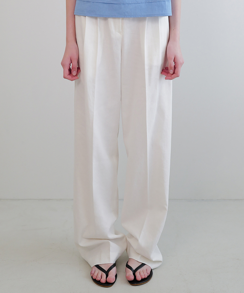 ANDNEEDS(アンドニーズ)の「Linen wide slacks (ivory)(スラックス・レディース・その他・MEDIUM/SMALL)」の1枚目の写真