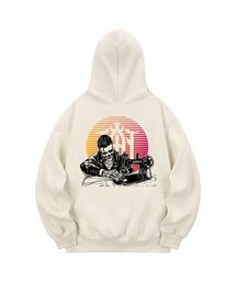 KHC0157 カンカスタムスタイル起毛フードパーカー - クリーム