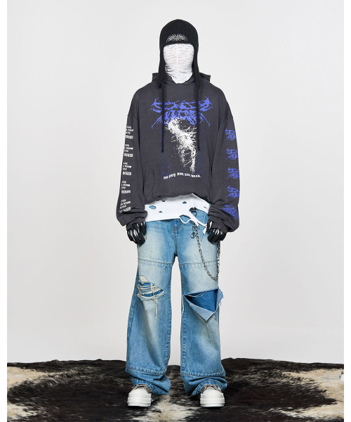 SCHISM INDUCING(スキズムインデューシング)の「MALEVOLENT HOODIE CHARCOAL(パーカー・レディース・その他・MEDIUM/LARGE)」の7枚目の写真