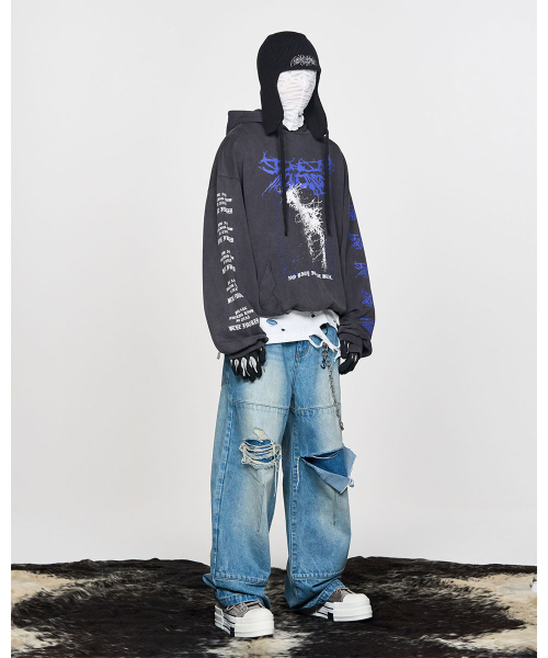 SCHISM INDUCING(スキズムインデューシング)の「MALEVOLENT HOODIE CHARCOAL(パーカー・レディース・その他・MEDIUM/LARGE)」の6枚目の写真