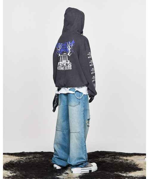 SCHISM INDUCING(スキズムインデューシング)の「MALEVOLENT HOODIE CHARCOAL(パーカー・レディース・その他・MEDIUM/LARGE)」の5枚目の写真