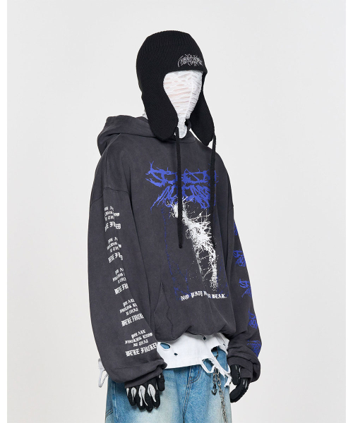 SCHISM INDUCING(スキズムインデューシング)の「MALEVOLENT HOODIE CHARCOAL(パーカー・レディース・その他・MEDIUM/LARGE)」の14枚目の写真