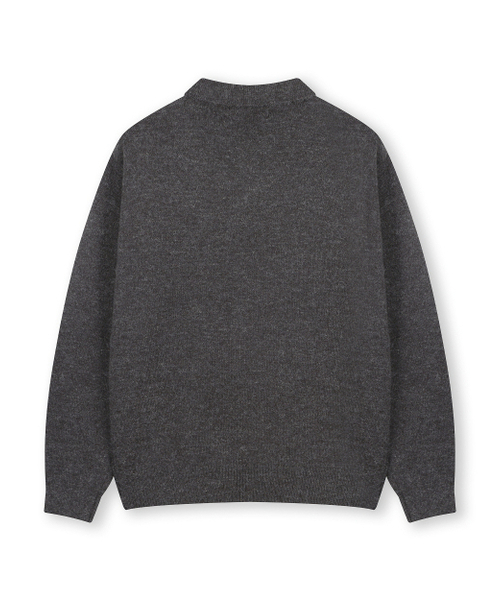 BESLOW(ビースロー)の「LAYERED COLLAR KNIT MELANGE CHARCOAL(ニット/セーター・メンズ・その他・SMALL/MEDIUM/LARGE/X-LARGE)」の6枚目の写真