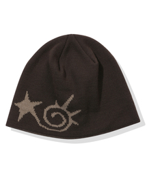 MAINBOOTH（メインブース）の「Starnail Jacquard Beanie(BROWN)（ニットキャップ/ビーニー）」