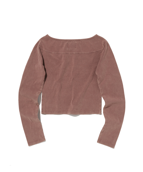 suade（スエード）の「66 WASHED LONG SLEEVE [BURGUNDY]（Tシャツ/カットソー・レディース・その他・SMALL/LARGE）」の2枚目の写真