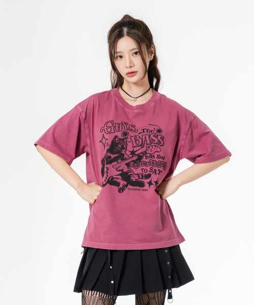 MOZMOZ(モズモズ)の「サムシングベース オーバーサイズ ピグメント 半袖Tシャツ ピンク(Tシャツ/カットソー・レディース・その他・XXL/M/XL)」の2枚目の写真