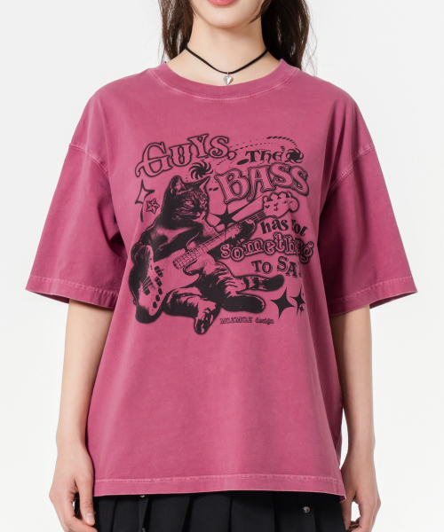 MOZMOZ(モズモズ)の「サムシングベース オーバーサイズ ピグメント 半袖Tシャツ ピンク(Tシャツ/カットソー・レディース・その他・XXL/M/XL)」の3枚目の写真