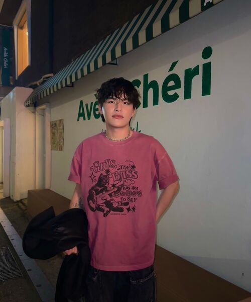 MOZMOZ(モズモズ)の「サムシングベース オーバーサイズ ピグメント 半袖Tシャツ ピンク(Tシャツ/カットソー・レディース・その他・XXL/M/XL)」の17枚目の写真