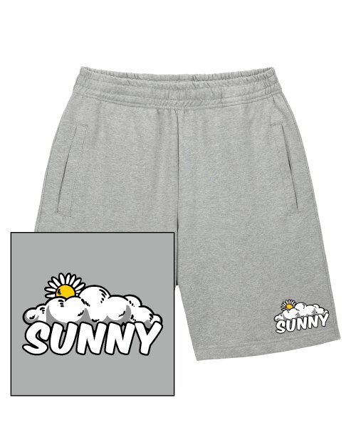 TRIPSHION(トリップション)の「SUNNY&CLOUD LOGO スウェットハーフパンツ - グレー(その他パンツ・メンズ・その他・LARGE/MEDIUM/X-LARGE)」の1枚目の写真