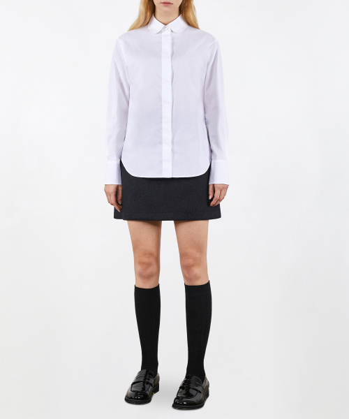 VOYONN(ボヨン)の「小さなカラー ニュースリムフィット コットンスパン シャツ ホワイト 0068(シャツ/ブラウス・レディース・ホワイト・LARGE/M(85)/SMALL)」の4枚目の写真
