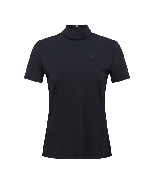 ANEW GOLF(アニューゴルフ)の「WOMEN SM BLACK FINISH MOCK NECK SHORT T-SHIRT_BK(Tシャツ/カットソー・レディース・その他・SMALL)」の1枚目の写真