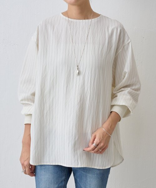 本日限定価格ビアズリーBEARDSLEY プリーツシャツ定価19800円 セール】袖口ニットシャツ（シャツ/ブラウス）｜BEARDSLEY（ビアズリー