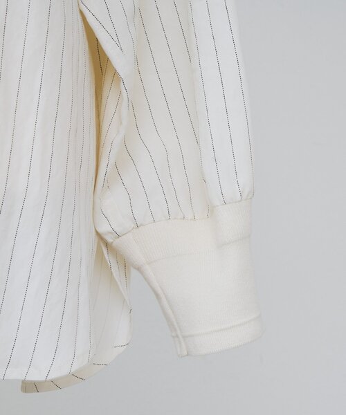 BEARDSLEY(ビアズリー)の「袖口ニットシャツ(シャツ/ブラウス・レディース・アイボリー/チャコールグレー・FREE)」の13枚目の写真