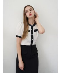 BIBYSEOB（バイバイソプ）の「Round combination blouse white [T22]（シャツ/ブラウス）」