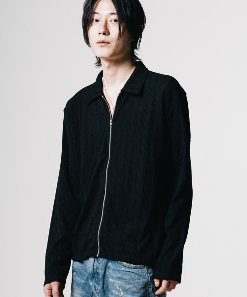 VASTIC(バスティック)の「ジップニットカーディガン_ブラック(カーディガン/ボレロ・メンズ・その他・MEDIUM/LARGE)」の1枚目の写真