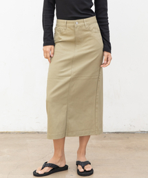 CHAMBROS（チャンブロス）の「ウィメンズベーシックコットンデニムロングスカート[ライトカーキ]（スカート）」