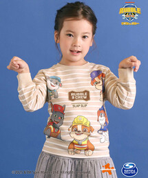 SLAP SLIP（スラップスリップ）の「【「パウ・パトロール」スピンオフ・シリーズ「ラブル＆クルー」×SLAPSLIP】フロントプリントボーダートレーナー(90~130cm)（スウェット）」