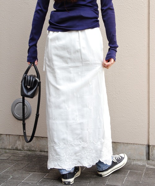 THE SHINZONE（ザ　シンゾーン）の「THE SHINZONE/シンゾーン　レースエプロンスカート　LACE APRON SKIRT　26SMSSK02　2点セット（スカート・レディース・ホワイト/ブラック・36）」の7枚目の写真