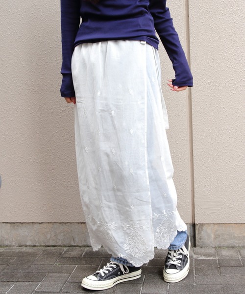 THE SHINZONE（ザ　シンゾーン）の「THE SHINZONE/シンゾーン　レースエプロンスカート　LACE APRON SKIRT　26SMSSK02　2点セット（スカート・レディース・ホワイト/ブラック・36）」の9枚目の写真