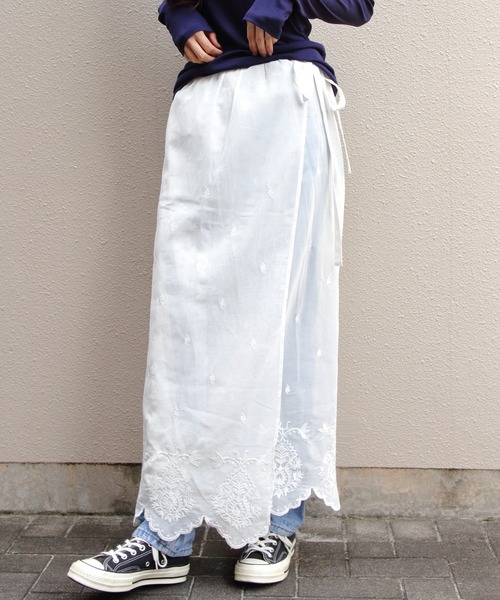 THE SHINZONE（ザ　シンゾーン）の「THE SHINZONE/シンゾーン　レースエプロンスカート　LACE APRON SKIRT　26SMSSK02　2点セット（スカート・レディース・ホワイト/ブラック・36）」の10枚目の写真