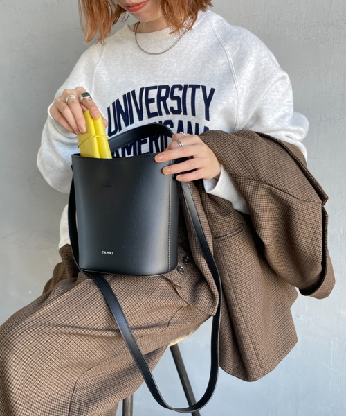 YAHKI（ヤーキ）の「[YAHKI/ヤーキ] クロスボディ バケツ型2WAY ショルダーバッグ（ショルダーバッグ・レディース・アイボリー/ブラック・ONE SIZE）」の12枚目の写真