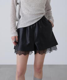 FREE'S MART | ◆レースレイヤードエコレザーショートパンツ(その他パンツ)