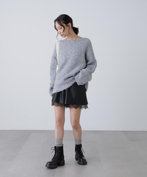 FREE'S MART（フリーズマート）の「◆レースレイヤードエコレザーショートパンツ（その他パンツ・レディース・ブラウン/ブラック・FREE）」の9枚目の写真