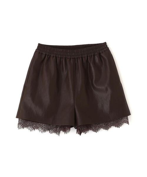 FREE'S MART（フリーズマート）の「◆レースレイヤードエコレザーショートパンツ（その他パンツ・レディース・ブラウン/ブラック・FREE）」の16枚目の写真
