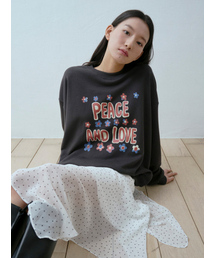 WAVE UNION（ウェーブユニオン）の「Peace and love Sweatshirt charcoal（スウェット）」