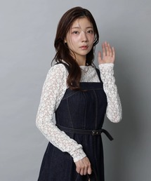 Apuweiser-riche | レースボートネックプルオーバー(Tシャツ/カットソー)