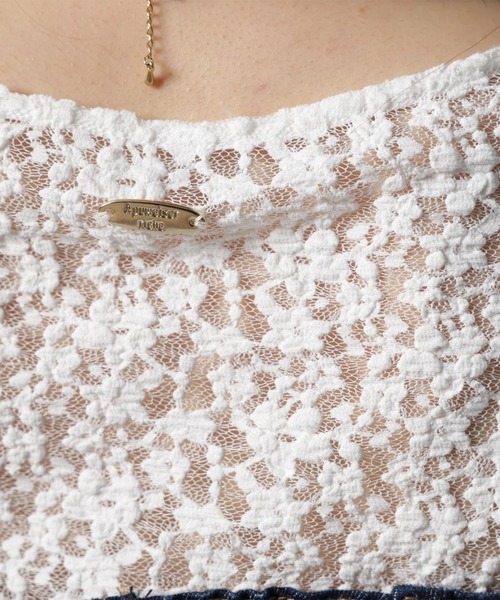 Apuweiser-riche（アプワイザーリッシェ）の「レースボートネックプルオーバー（Tシャツ/カットソー・レディース・ブラック/ホワイト・2）」の14枚目の写真