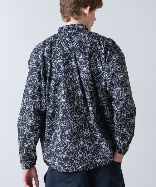 rehacer(レアセル)の「rehacer : Floral Line Art Shirt / フローラル ライン アート リラックス シャツ(シャツ/ブラウス・メンズ・ブラック・LARGE/MEDIUM/SMALL/X-LARGE)」の11枚目の写真