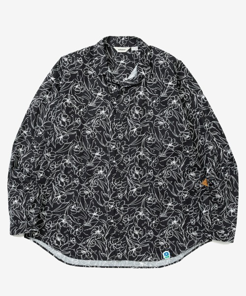 rehacer(レアセル)の「rehacer : Floral Line Art Shirt / フローラル ライン アート リラックス シャツ(シャツ/ブラウス・メンズ・ブラック・LARGE/MEDIUM/SMALL/X-LARGE)」の8枚目の写真